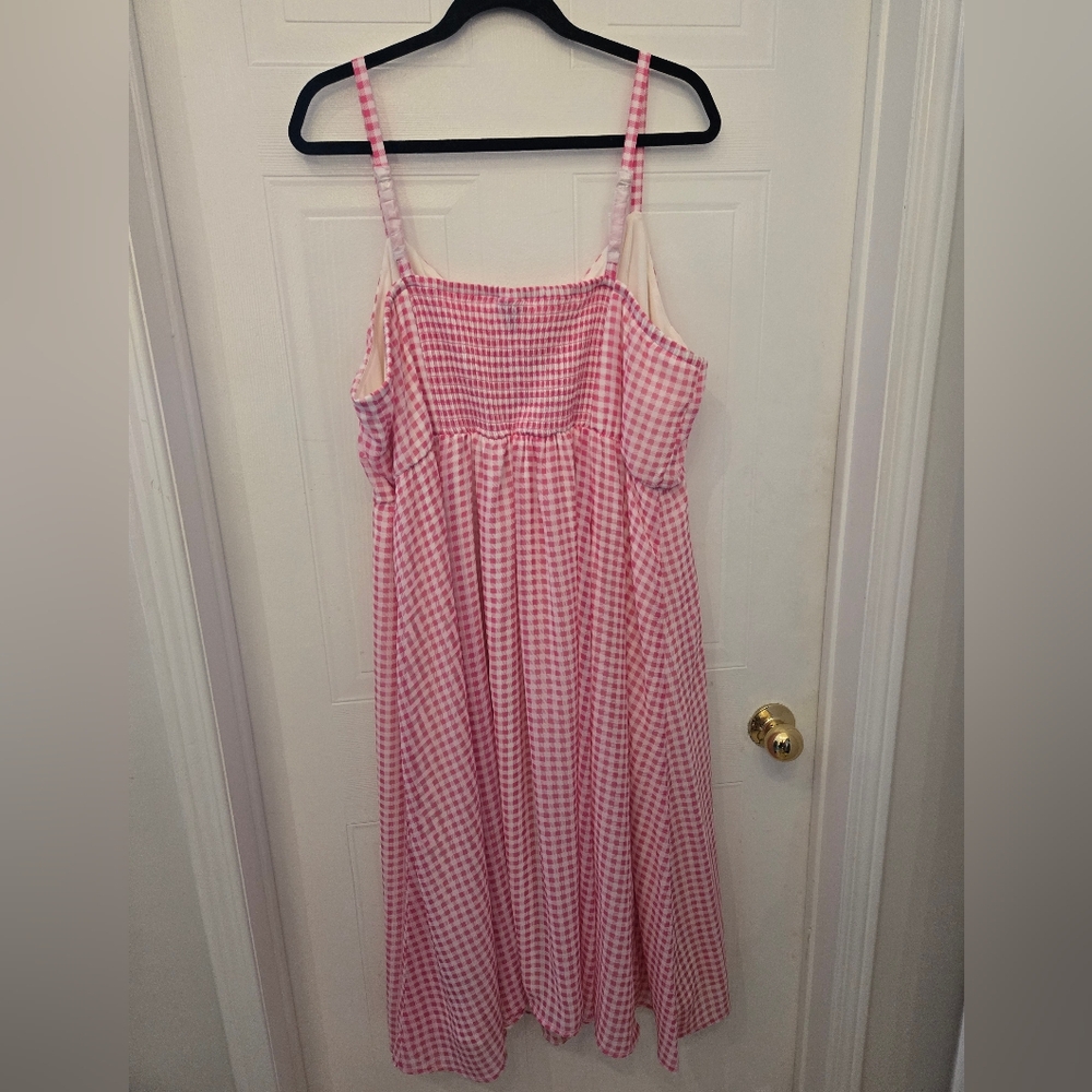 Torrid Pink & White Gingham Midi Dress - Picture 5 of 7